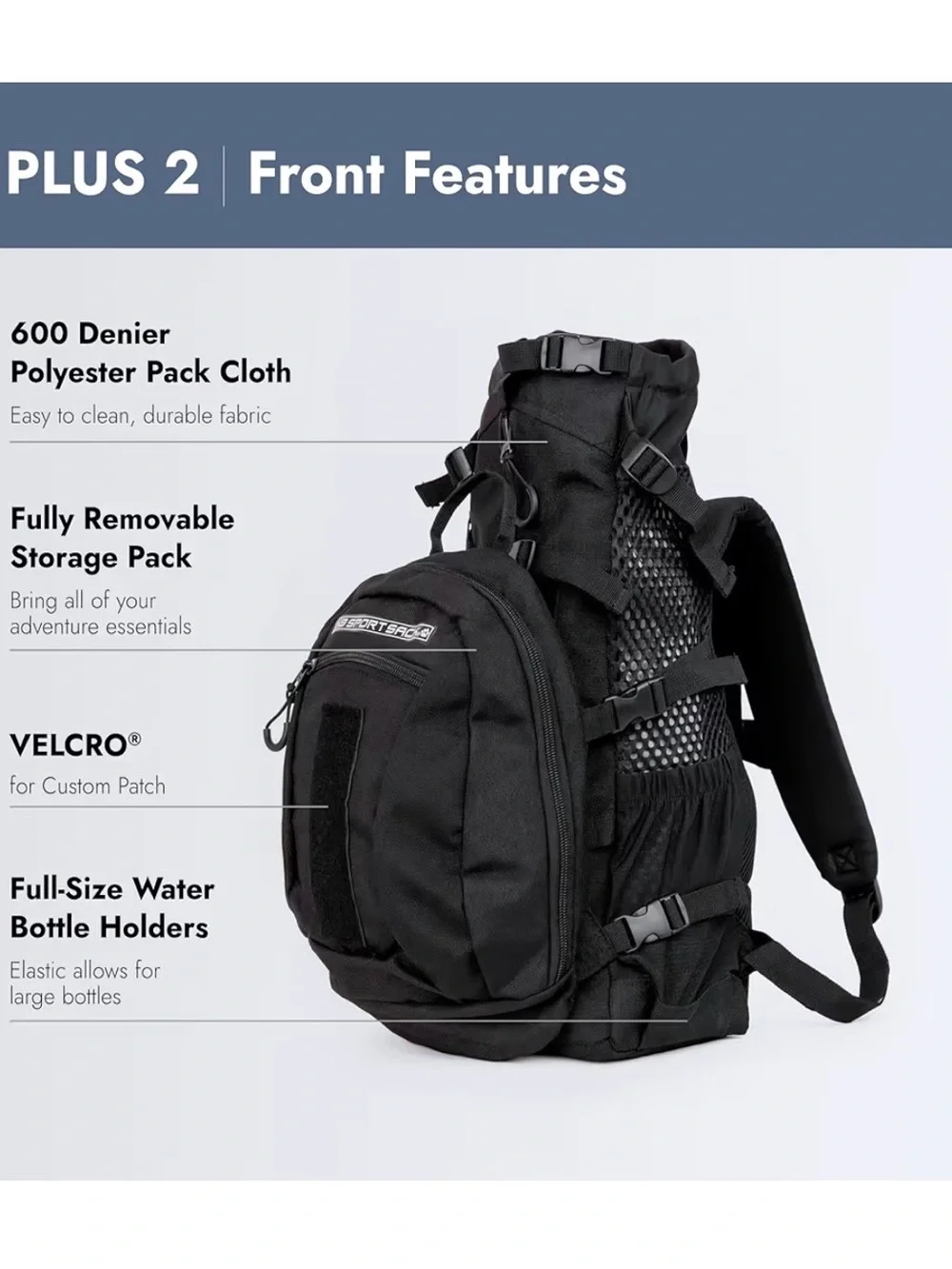 K9 Sport Sack Plus 2 - Medium, Jet Black EUC